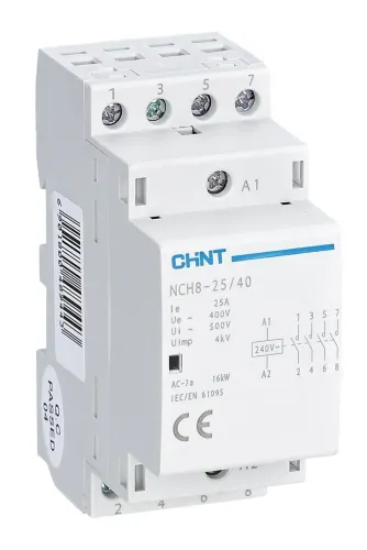 Контактор модульный CHINT NCH8-25/40, 25А 4НО AC24В, 256090