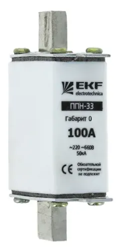 Вставка плавкая EKF ППН33, 125A, 660V, керамика, fus-33-0/160/125