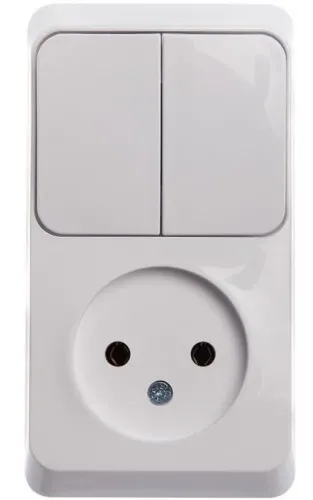 Блок Systeme Electric Этюд, розетка и выключатель, BPA16-205B