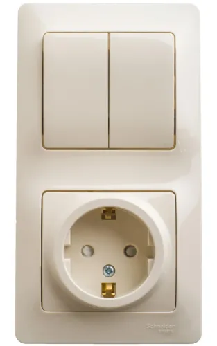 Блок Systeme Electric Glossa розетка и выключатель, GSL000274
