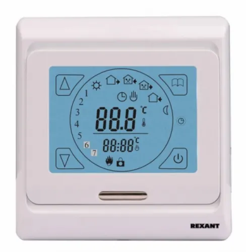 Термостат REXANT R91XT сенсорный, белый, 16А, IP20