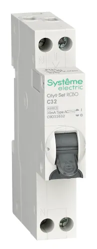 Дифференциальный автомат Systeme Electric City9 Set 1P+N 32А 30мА