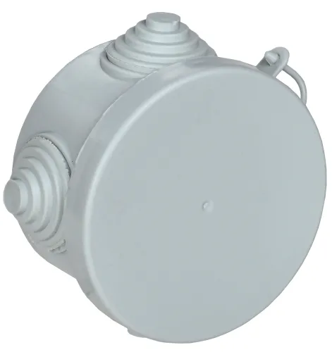 Распределительная коробка Generica КМ ОП 4 гермоввода, серая, 65х40мм, IP54