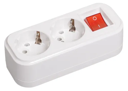Блок розеток IEK Classic К02В 2 гнезда 16A 3.5кВт KYP11-16-02-00-ZK