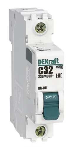 Автоматический выключатель DEKraft ВА-101, 1P 32A, C 4.5kA, 11057DEK