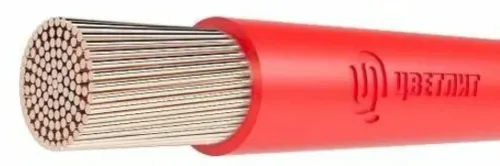 Провод электрический Цветлит ПуГВнг(А)-LS одножильный, медь, ПВХ пластикат красный, сечением 25мм², 1м, 00-00130585 / кабель
