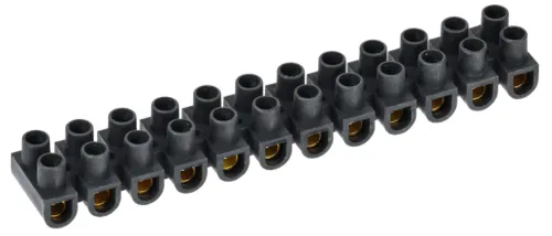 Клеммная колодка IEK / ИЭК ЗВИ-20 н/г винтовая, в корпусе из полистирола, черная, 12 полюсов, сечение 4-10мм2, 20А 400В / электрика