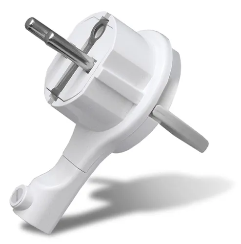 Вилка электрическая UNIVersal / Юниверсал невидимка с заземляющими контактами из АБС-пластика, белая, 250В, 16А / электрика