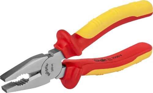 Пассатижи Navigator / Навигатор NHT-CP01-160 диэлектрические из CrV стали с двухкомпонентными рукоятками, до 1000В, длина 160мм / инструменты