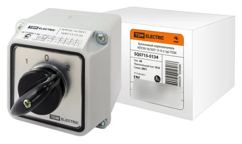 Переключатель кулачковый TDM Electric КПУ38-16/3031, 16А 400В