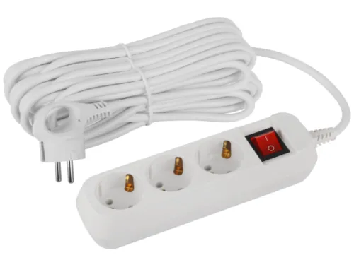 Удлинитель бытовой ЭРА Greenline UDL-16-3100-ES, с заземлением и выключателем, IP20 16А, 10 метров, 3 розетки белый Б0065040
