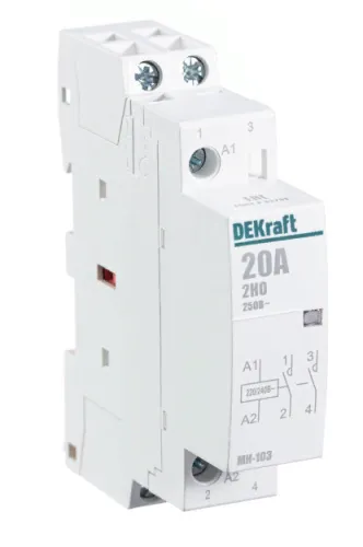 Контактор модульный DEKraft МК-103 AC 1 модуль 2NO 20A 230V