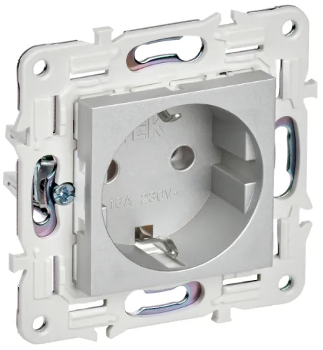 Розетка силовая IEK SKANDY SK-R05S 16А 230В IP20 серебряная