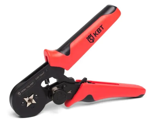 Пресс-клещи КВТ ПКВк-10у Профи для квадратного обжима втулочных наконечников с храповым механизмом, длина 170мм, поперечное сечение 0.25-10мм² / кримпер