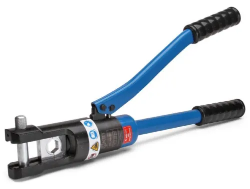 Гидравлический пресс ручной КВТ ПГР-300 для обжима наконечников и гильз из меди и алюминия сечением 10-300мм², черно-синий, общая длина 470мм / инструменты