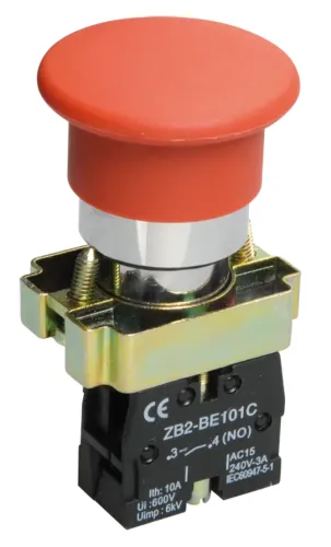 Кнопка управления IEK LAY5-BC41 грибок красная 1з 10А IP40