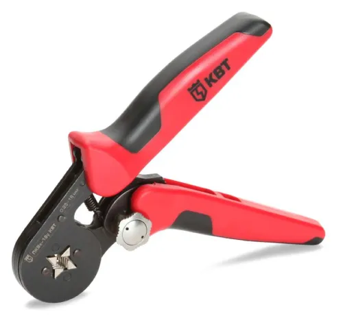 Пресс-клещи КВТ ПКВк-16у Профи для квадратного обжима втулочных наконечников с храповым механизмом, длина 225мм, поперечное сечение 0.25-16мм² / кримпер