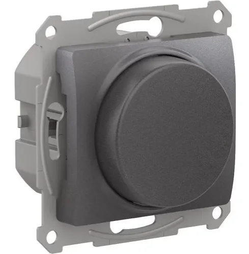 Диммер Systeme Electric Glossa поворотно-нажимной, LED RC, 400Вт