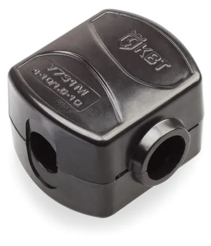 Сжим ответвительный КВТ У731М для магистрального провода, анодированная сталь, черный, 4-10/1.5-10мм², 42×41×31мм / электрика