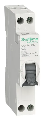 Дифференциальный автомат Systeme Electric City9 1P+N 20А 30мА