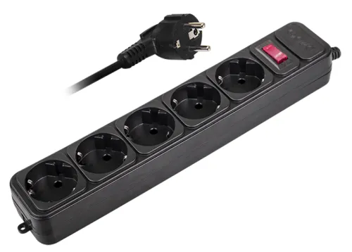 Сетевой фильтр Фаzа FOP-05GS-180-bk, 5 гнезд, 1.8м, 10А, черный
