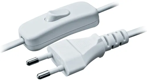 Шнур сетевой Navigator / Навигатор NPS-FS-170-2x0.5-WH с плоской вилкой без заземления, двухжильный, белый, длиной 1.7м / электрика