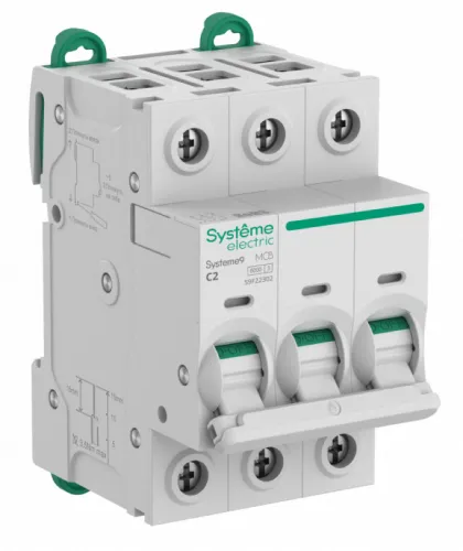 Автоматический выключатель Systeme Electric Systeme9 3P 2A C 6kA
