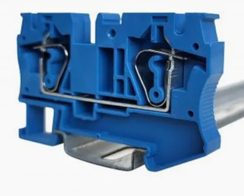 Клемма для проводов ПРОВЕНТО пружинная проходная, 2 контакта, синяя, 6мм2, TS6N, 1шт. / зажим