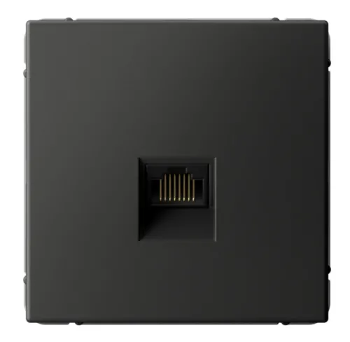 Розетка компьютерная Systeme Electric / Систем Электрик ArtGallery RJ45 механизм кат. 5е, скрытой установки, цвет базальт, GAL001483 / электроустановочное оборудование
