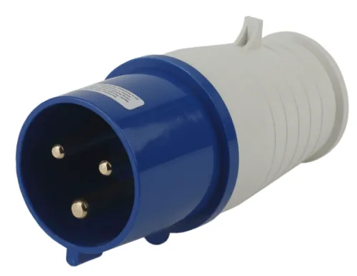 Вилка силовая кабельная ЭРА V-32-2P-PE-IP44 прямая переносная 023 из ABS-пластика синяя, 32А 220В / электрика