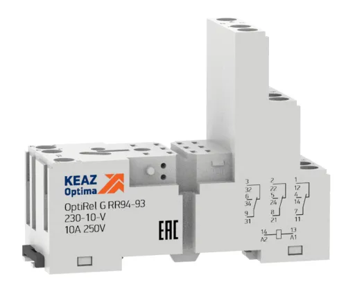 Розетка для реле КЭАЗ OptiRel G RR94-93-230-10-V, серый