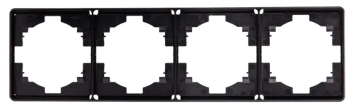 Рамка электроустановочная Kranz / Кранз Round, KR-78-0754-3, оникс, 4 поста / для розеток и выключателей