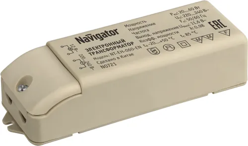 Блок питания Navigator NT-EH-060-EN, 60Вт, 240/12В, IP44, 94432
