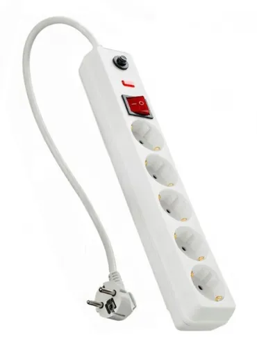 Сетевой фильтр TOKOV ELECTRIC TKE-C01-SF5-5-ZV, 16А, 5м, 3500Вт, 5 гнезд