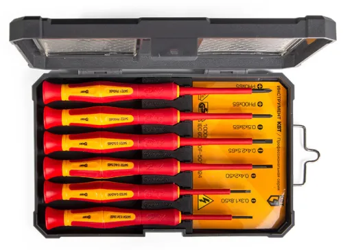 Набор отверток КВТ Профи НИО-06 мини, для работ под напряжением до 1000 В, из стали, 6 предметов / инструменты