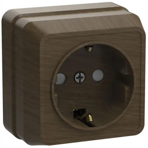 Розетка силовая штепсельная IEK Октава 16А дуб 1-местная