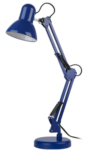Лампа настольная ЭРА N-214-E27-40W-BU с основанием, E27 40Вт IP20 155х300х550мм синяя, Б0052763 / светильник