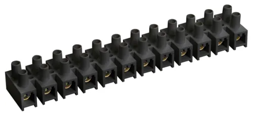 Клеммная колодка IEK / ИЭК ЗВИ-100 н/г винтовая, в корпусе из полистирола, черная, 12 полюсов, сечение 10-25мм2, 100А 400В / электрика