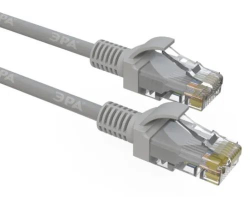 Патч-корд ЭРА Simple 5м U/UTP Cat 5e RJ-45 медь серый