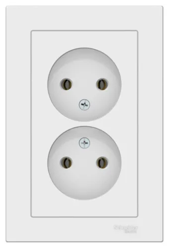 Розетка силовая Systeme Electric AtlasDesign двойная 16A 250V IP20 лотос