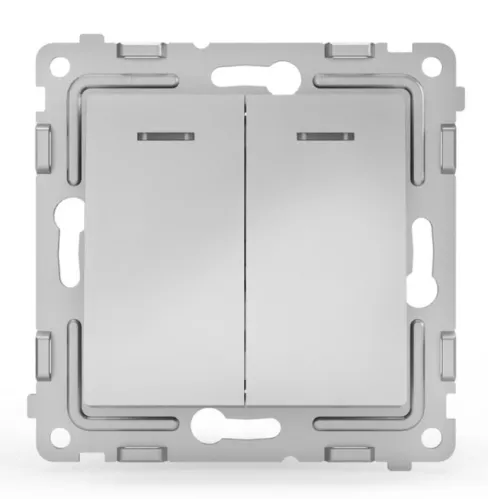 Выключатель TOKOV ELECTRIC Pixel двухклавишный, TKE-PX-V2I-C03