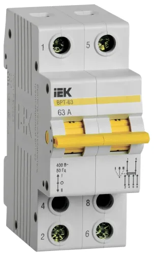 Выключатель нагрузки IEK ВРТ-63, 2P 63A, MPR10-2-063