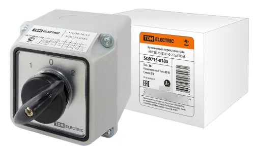 Переключатель TDM Electric КПУ38-25/53, 3 позиции, 25А, IP40