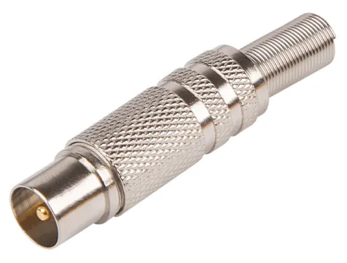 Коннектор PROconnect / Проконнект TV штекер никелированный цинк c пружиной / электрика