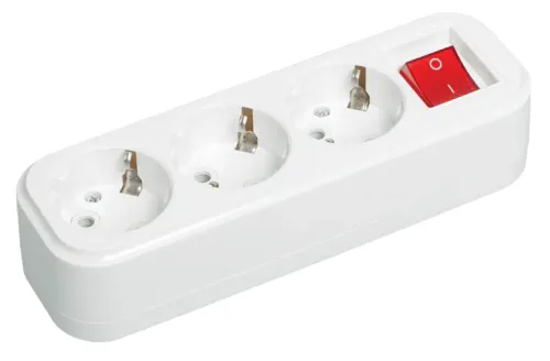 Блок розеток IEK Classic К03В 3 гнезда 16А 3.5кВт белый