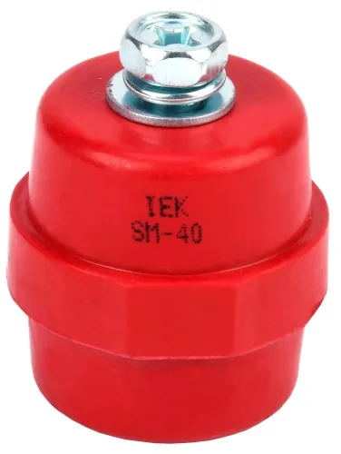 Изолятор IEK SM40(М8) с болтом, красный, 475А, YIS11-40-12-B