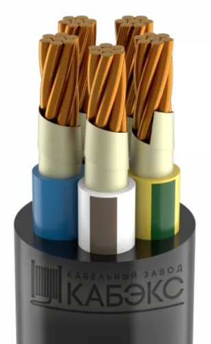 Силовой кабель Кабэкс ППГнг(А)-FRHF в полимерной изоляции круглый, 5х35-0.66 черный, 1м / провод