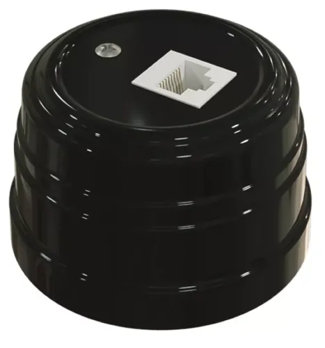 Розетка компьютерная МезонинЪ Усадьба RJ-45, черная, GE30341-05