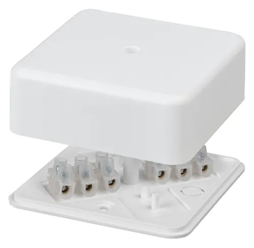 Распределительная коробка TDM Electric / ТДМ Электрик КР ОП с клеммной колодкой, белый IP40, 75х75х28мм, SQ1401-0910 / распаячная