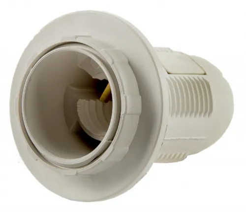 Патрон для лампы IN HOME / Ин Хоум Е14-ППК с прижимным кольцом, пластик бежевый, Е14, 4690612032290 / электрооборудование